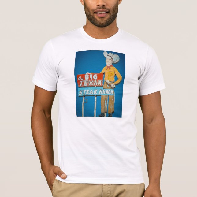 Camiseta t-shirt com sinal de néon do Texan grande (Frente)