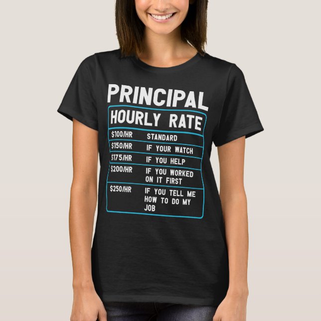 Camiseta T-Shirt com Taxa Horária Principal Engraçado (Frente)