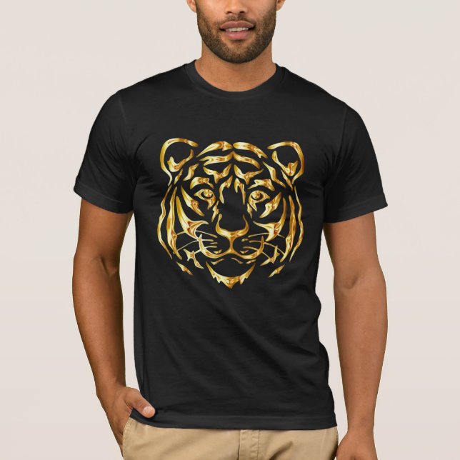Camiseta T-Shirt Com Tigre De ouro (Frente)