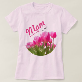 Camiseta T-shirt com tulipa do dia de as mães