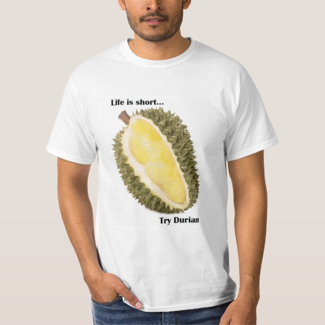 Camiseta T-shirt com um design da fruta do Durian (Frente)