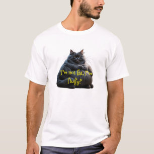 Camiseta T-shirt com um design de gato "Não sou gordo, sou 