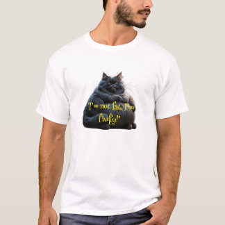 Camiseta T-shirt com um design de gato "Não sou gordo, sou 