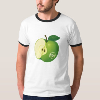 Camiseta T-shirt com uma ilustração de uma maçã verde
