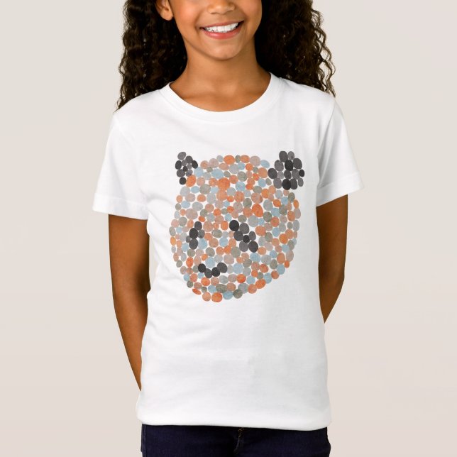 Camiseta T-Shirt com Urso de Panda Colorido (Frente)