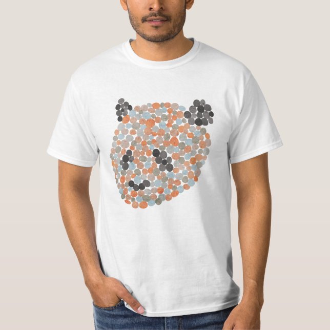 Camiseta T-Shirt com Urso de Panda Colorido (Frente)