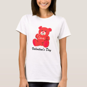 Camiseta T-Shirt com Urso Dia de os namorados Bonito - Perf