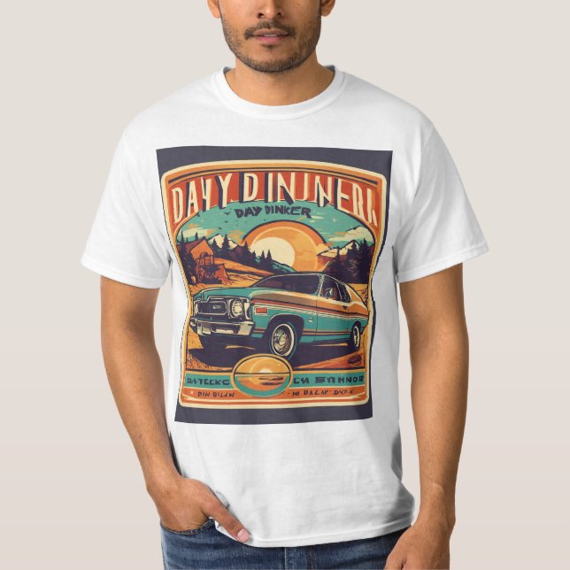 Camiseta T-Shirt com Viagem Retrotraços: Elegância da Vinta (Frente)