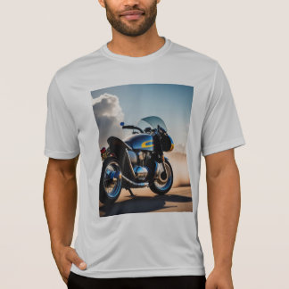 Camiseta T-Shirt com vista de bicicleta azul