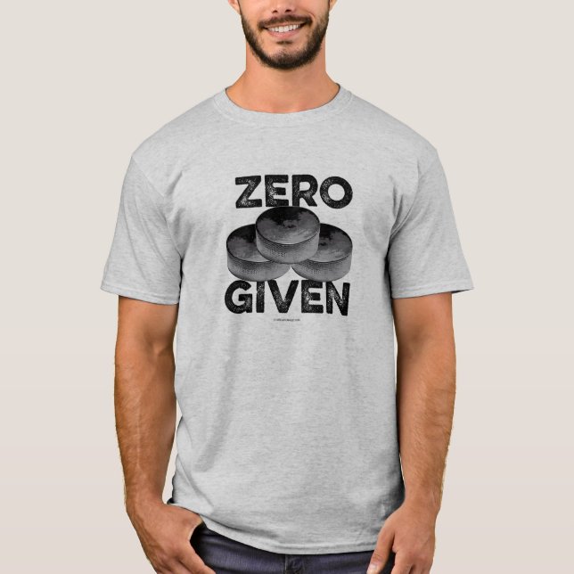 Camiseta T-Shirt com Zero Pucks Dado (Hóquei) (Frente)