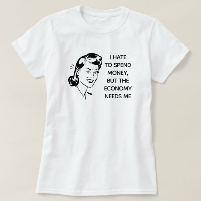 Camiseta T-Shirt Comprando Engraçado Retro (Frente do Design)