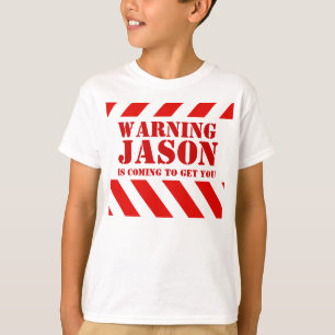 Camiseta T-shirt conhecido de advertência de jason das