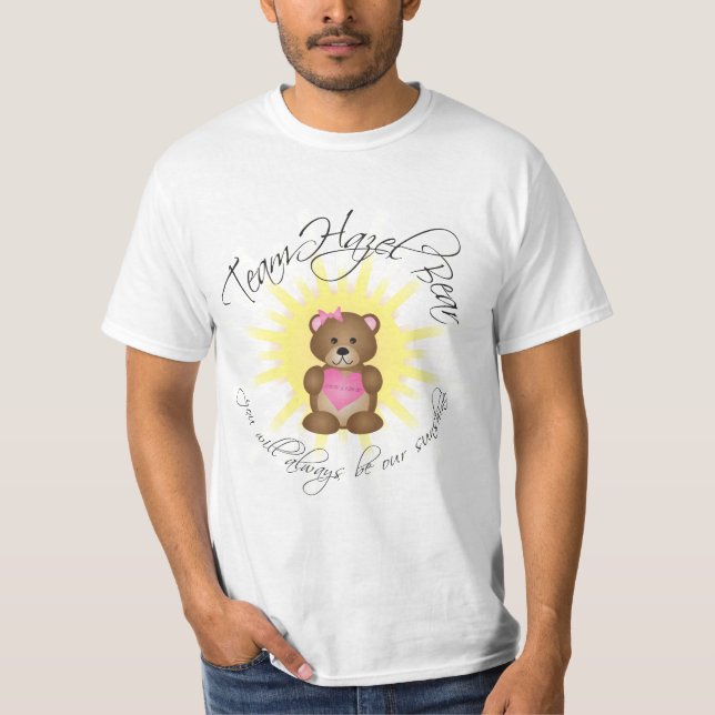 Camiseta t-shirt côr de avelã do urso da equipe (branco) (Frente)
