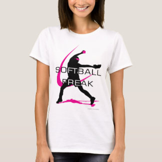 Camiseta T-shirt cor-de-rosa arrepiante do softball do