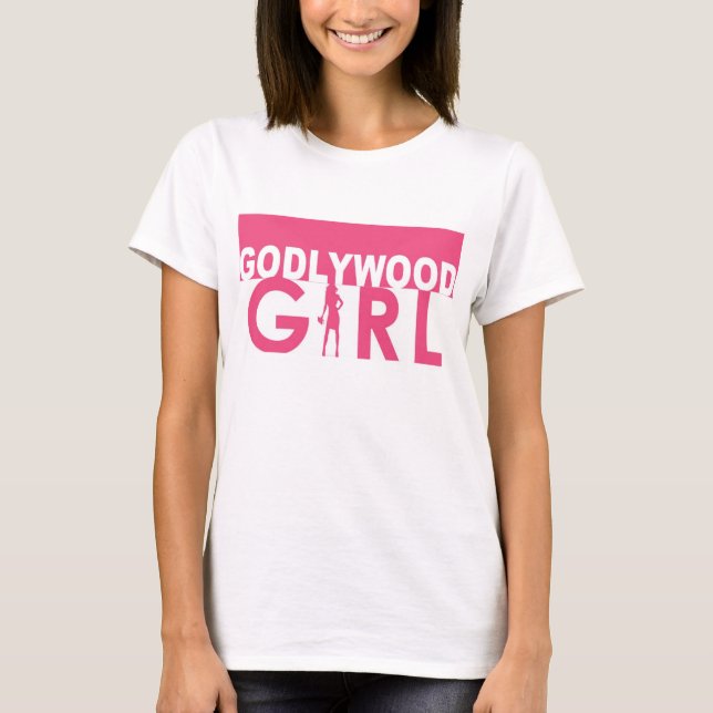 Camiseta T-shirt cor-de-rosa & branco da menina de (Frente)