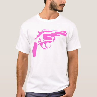 Camiseta T-shirt cor-de-rosa da pistola