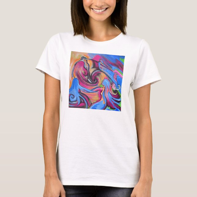 Camiseta T-shirt cor-de-rosa de Lovelies da lua (Frente)