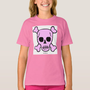Camiseta T-shirt cor-de-rosa do crânio