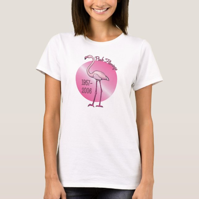 Camiseta T-shirt cor-de-rosa do flamingo (Frente)