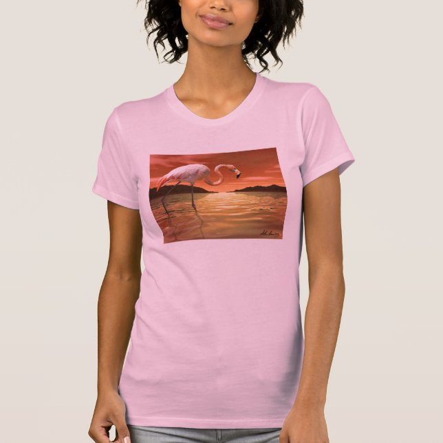 Camiseta T-shirt cor-de-rosa do flamingo de Florida (Frente)