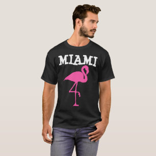 Camiseta T-shirt cor-de-rosa do flamingo de MIAMI BEACH