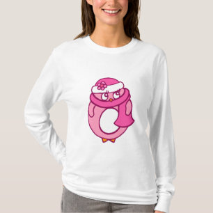 Camiseta T-shirt cor-de-rosa do pinguim