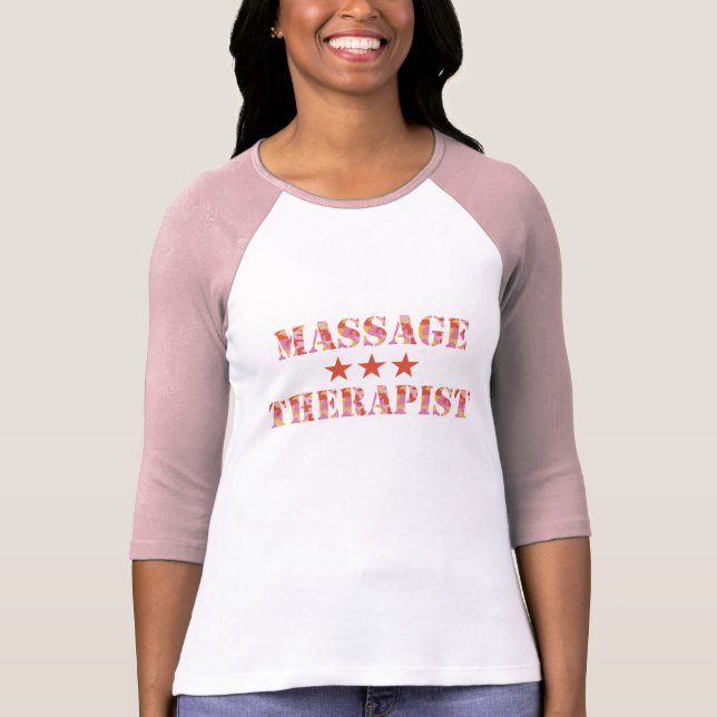 Camiseta T-shirt cor-de-rosa do terapeuta da massagem de (Frente)