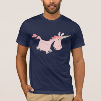 Camiseta T-shirt cor-de-rosa do unicórnio dos desenhos