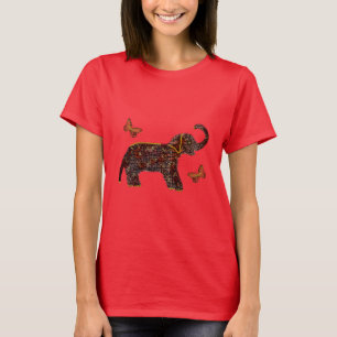 Camiseta T-shirt cor-de-rosa exótico do elefante