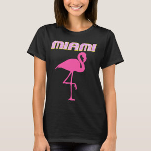 Camiseta T-shirt cor-de-rosa Sparkly do flamingo de MIAMI