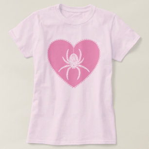 Camiseta T-Shirt Coração de Aranha Rosa