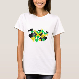 Camiseta T-shirt - corações jamaicanos