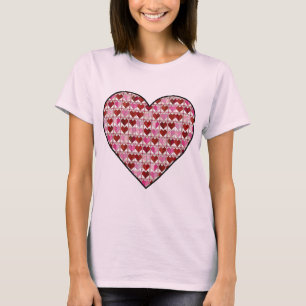 Camiseta T-Shirt Corações Rosa
