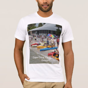 Camiseta T-shirt coral da praia do yacht club do cabo