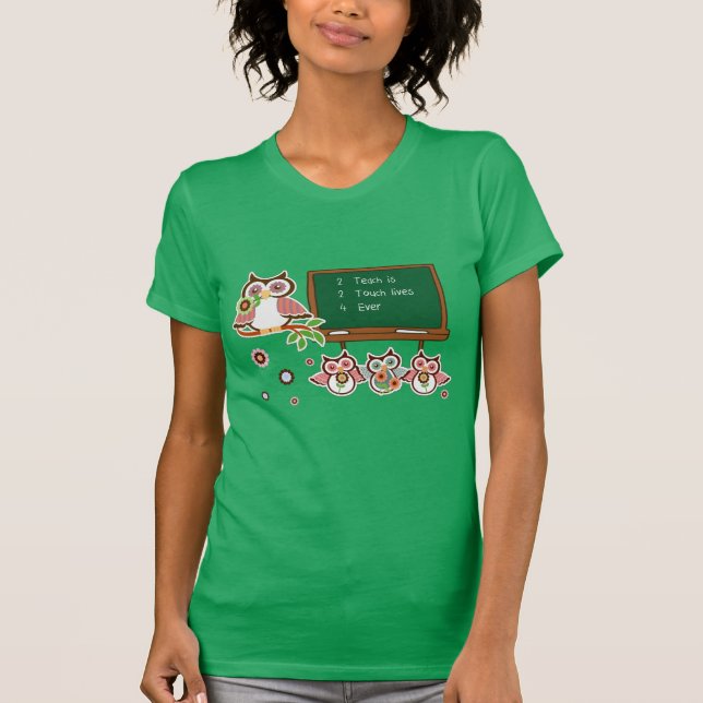 Camiseta T-Shirt Coruja Bonita para Professora (Frente)