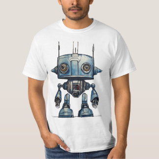 Camiseta T-Shirt Cosmic Whimsy: design de robô de ficção ci