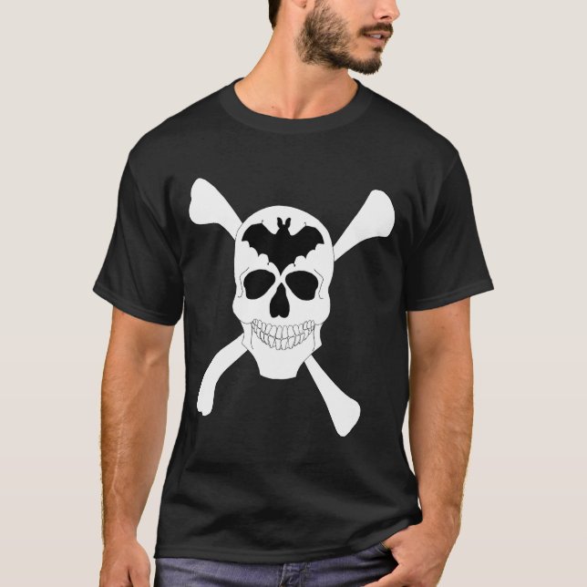Camiseta T-Shirt Crânio E Crossbones (Frente)