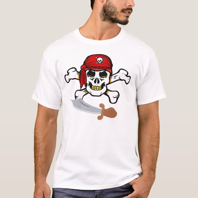 Camiseta t-shirt crânio e ossos de design (Frente)
