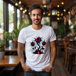 Camiseta T-shirt Créature Abyssale aux Yeux Écarlates