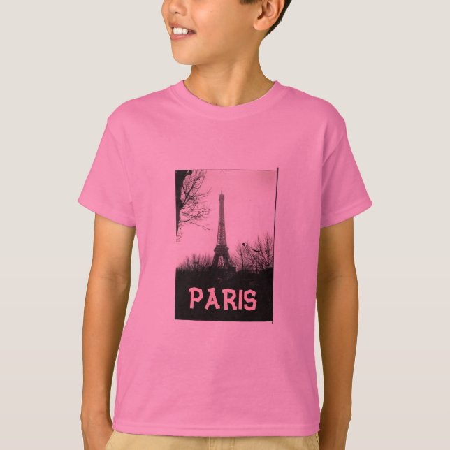 Camiseta T-shirt, criança/torre Eiffel (Frente)