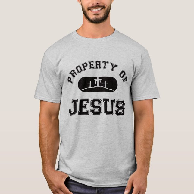 Camiseta T-Shirt cristão - 'Propriedade de Jesus' (Frente)