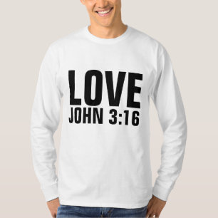 Camiseta T-shirt cristãos, 3:16 de John do AMOR