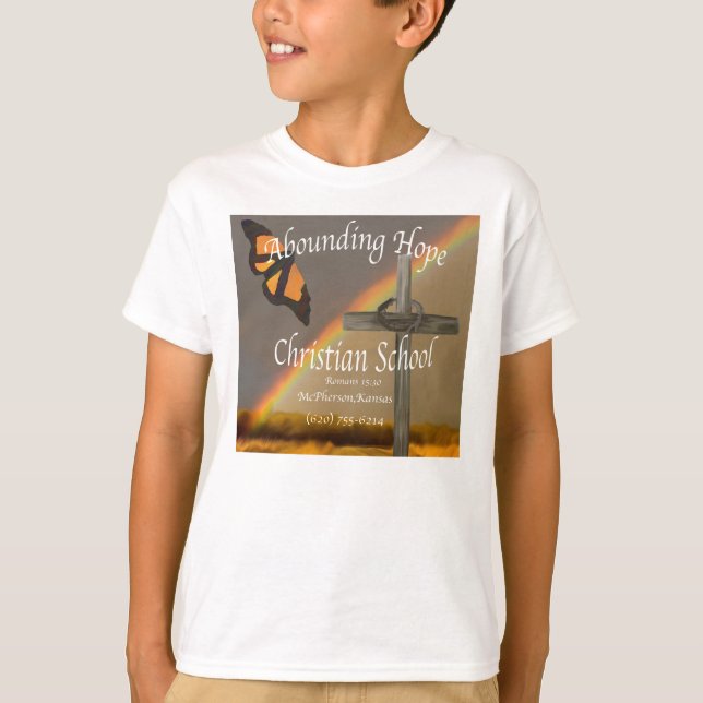 Camiseta T-shirt cristãos de abundância da escola da (Frente)