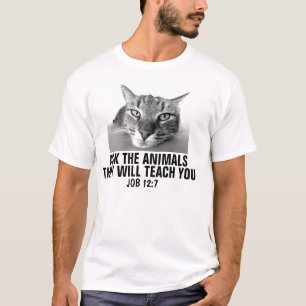 Camiseta T-shirt cristãos do gato, 12:7 do trabalho