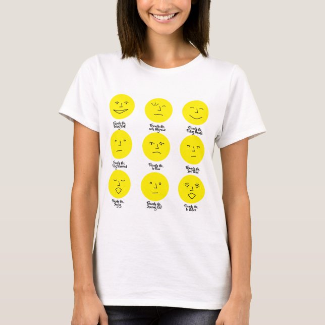 Camiseta T-shirt crônico de Emoji da dor: Amarelo (Frente)