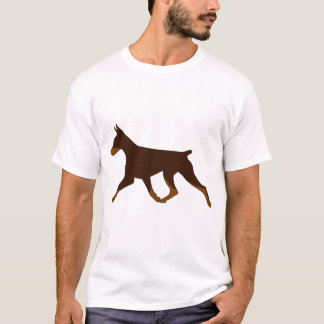 Camiseta T-shirt - Croped Doberman Gaiting in Red and Rust