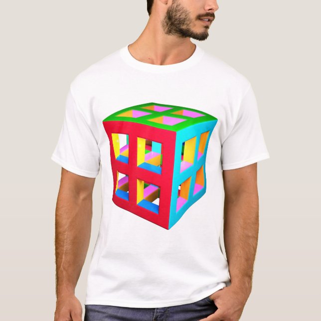 Camiseta T-Shirt Cubo Colorida (Frente)