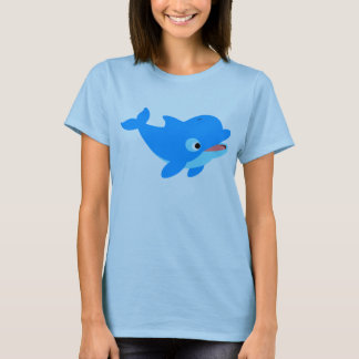 Camiseta T-Shirt Curiosa E Curiosa Caricatura De Golfinhos