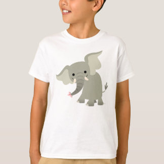 Camiseta T-shirt curioso das crianças do elefante dos