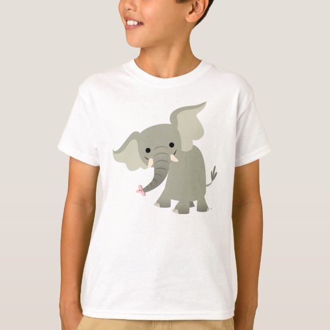 Camiseta T-shirt curioso das crianças do elefante dos (Frente)